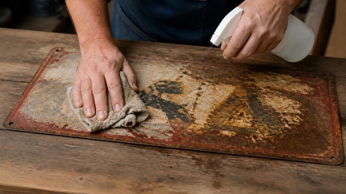How to Clean Vintage Metal Signs Without Ruining Them