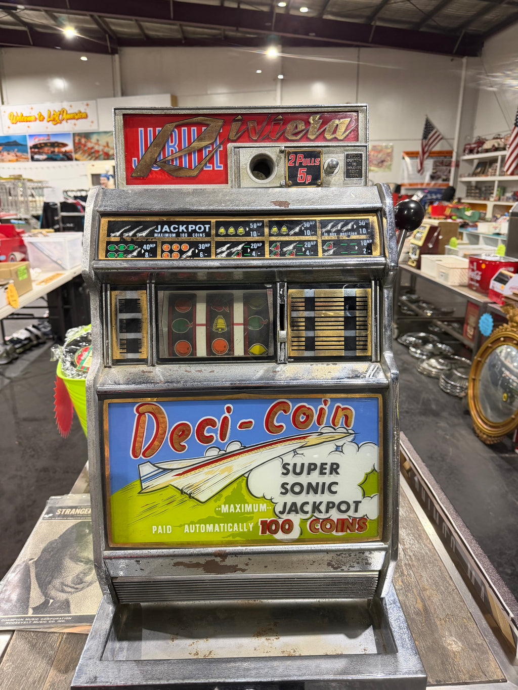 Vintage Riviera Deci-Coin Jackpot Machine