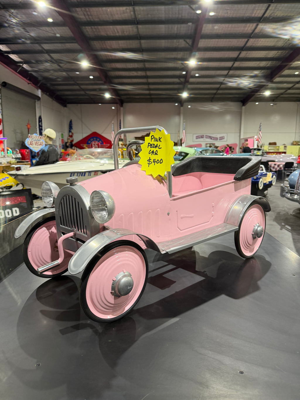 Vintage Pink Pedal Car