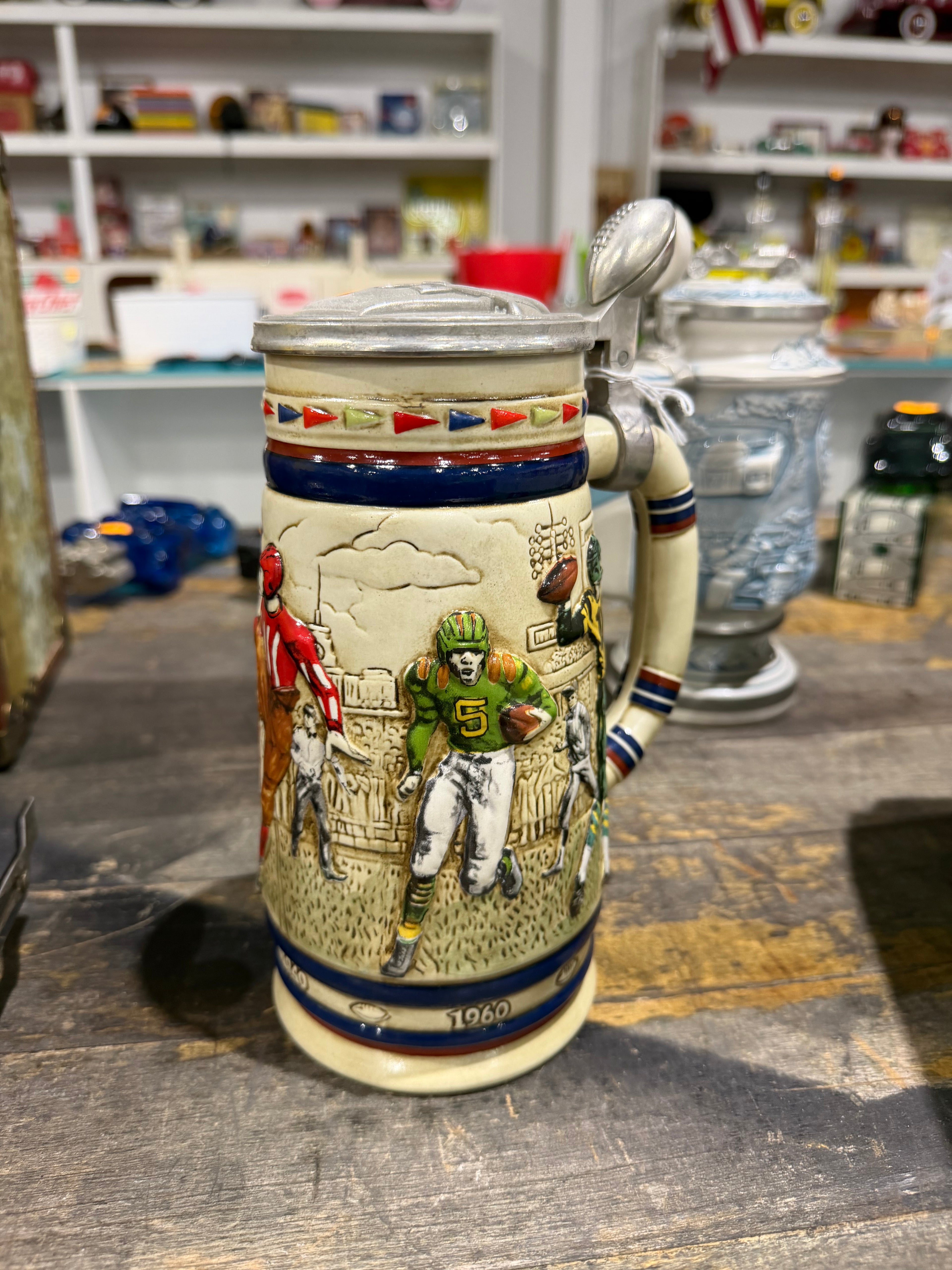 Vintage Football Beer Stein