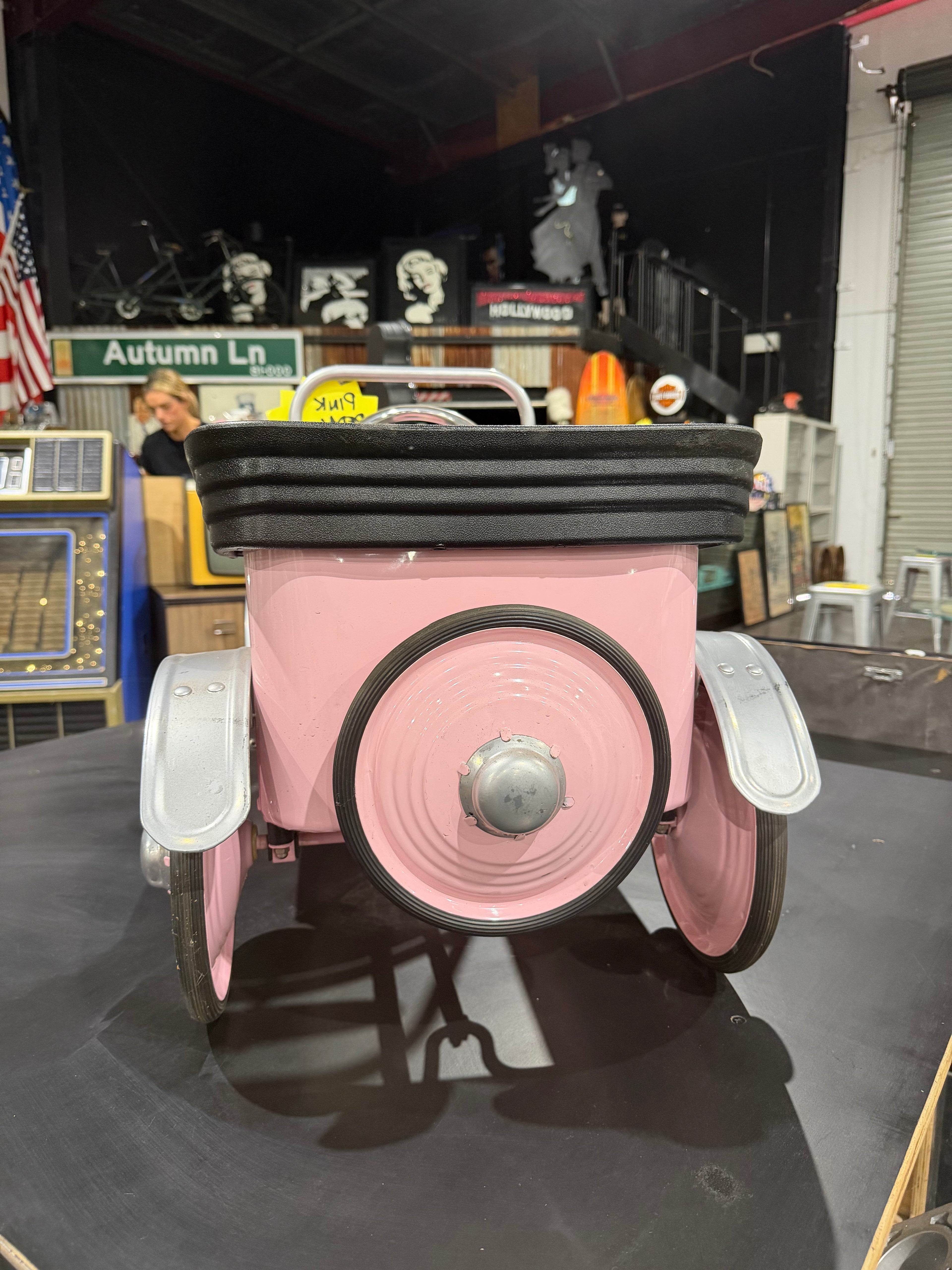 Vintage Pink Pedal Car