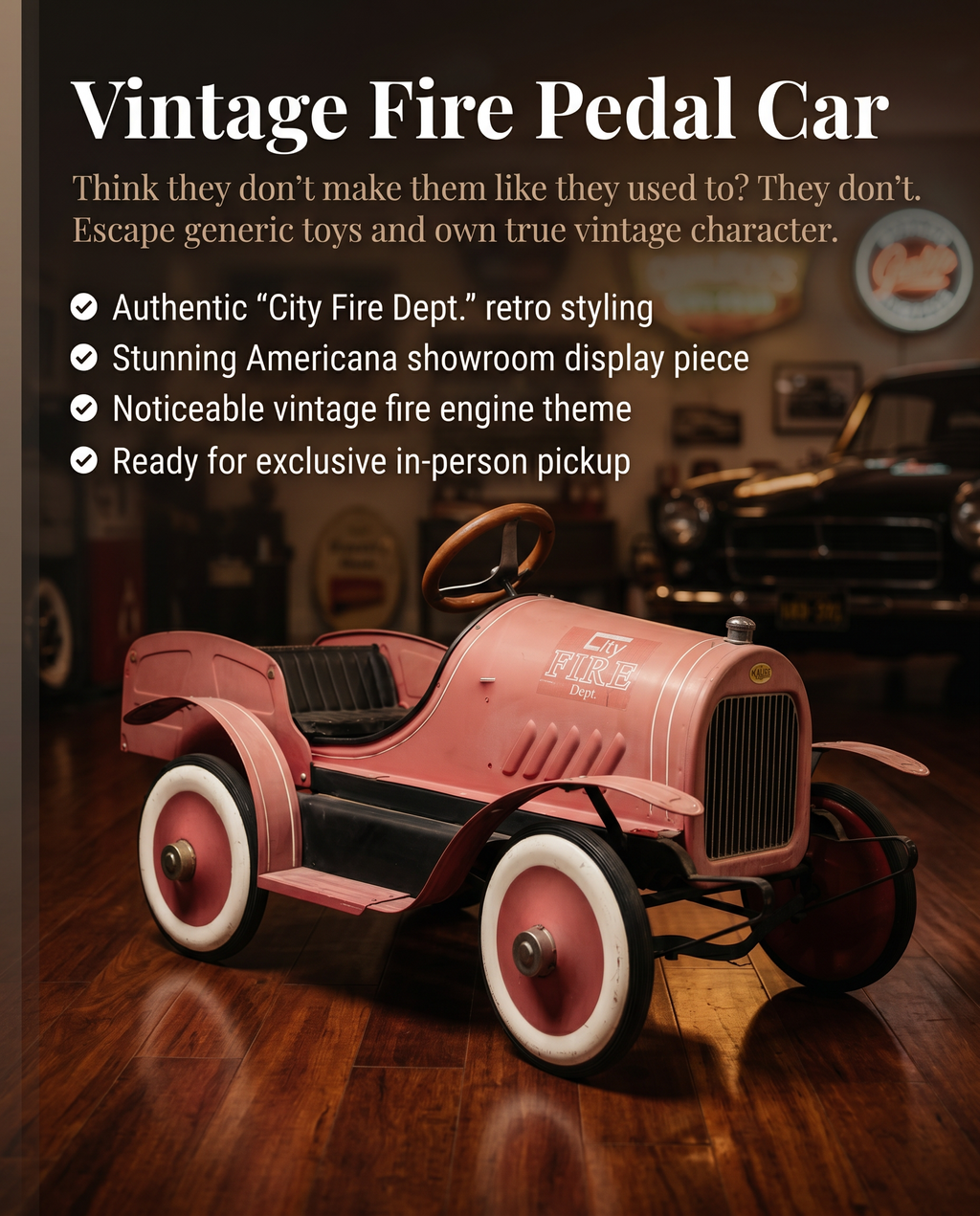 Vintage Fire Pedal Car