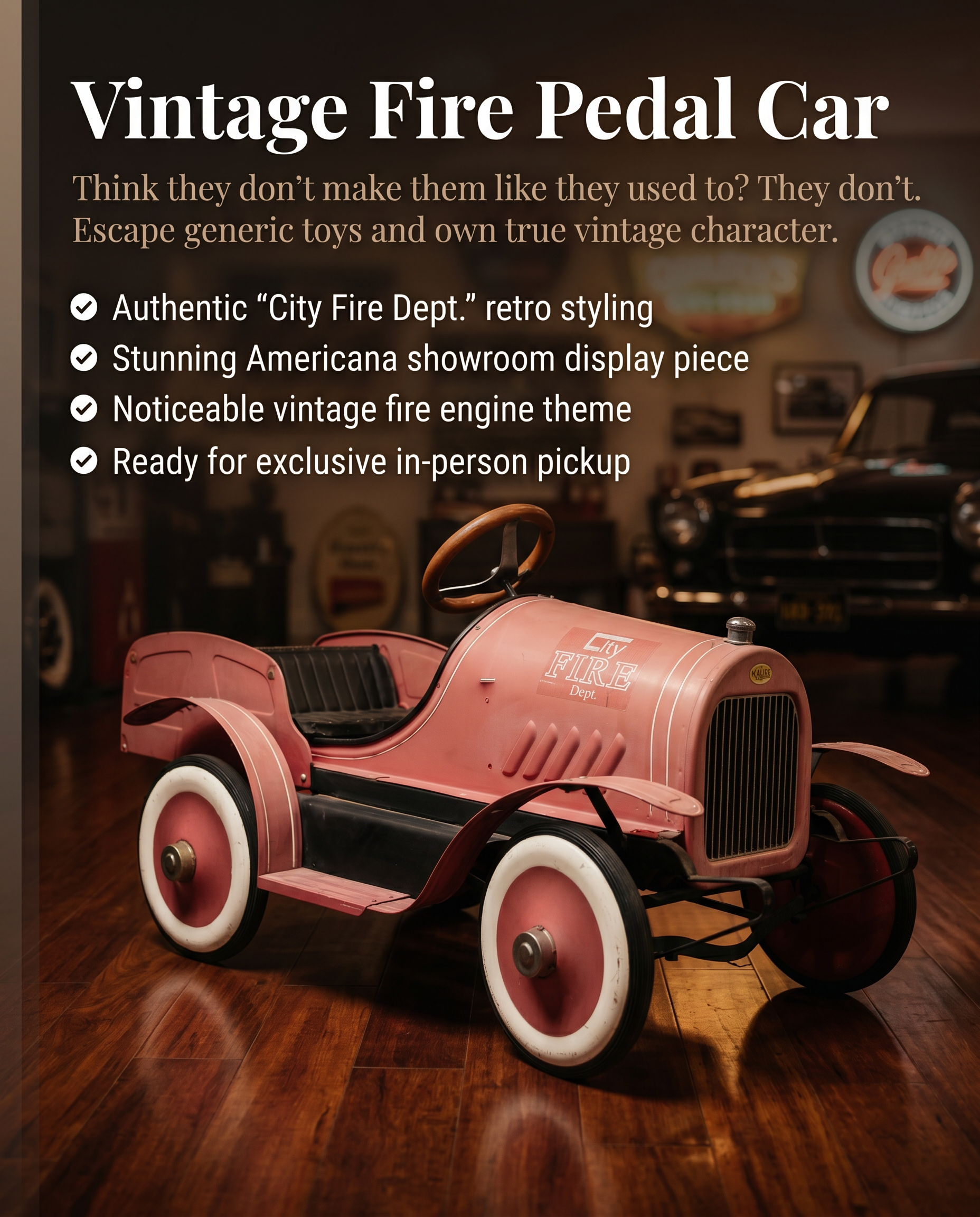 Vintage Fire Pedal Car